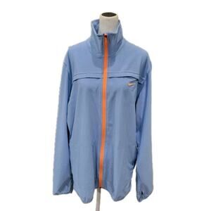 Nike Dri-Fit Full Zip Jacket Women's 1X Blue‎ Long Sleeve Pockets Lightweight